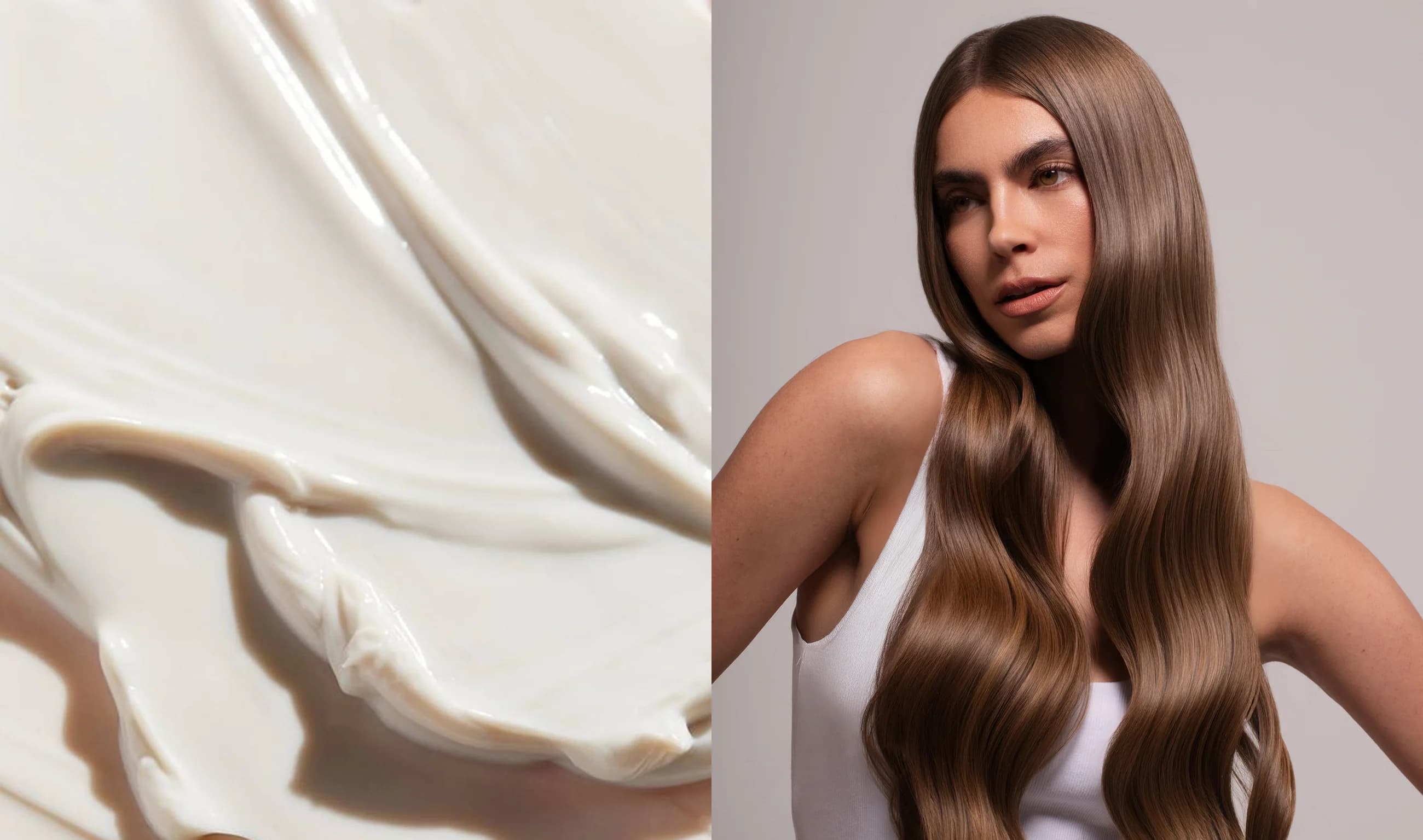 Healthy glossy hair representing O&M CØR repair treatments